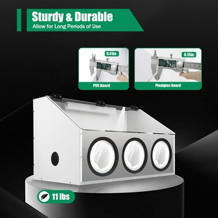 

Fully Enclosed Electric Polisher Grinding Acrylic Dust Box Cover 3-Hole+Blower