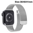 thumbnail image 1 of Cierre magnético de acero inoxidable de malla de banda de metal compatible con Apple Watch Band, correa de reloj deportivo para mujeres y hombres compatible con la serie iWatch Ormromra 222875-3, 1 of 8