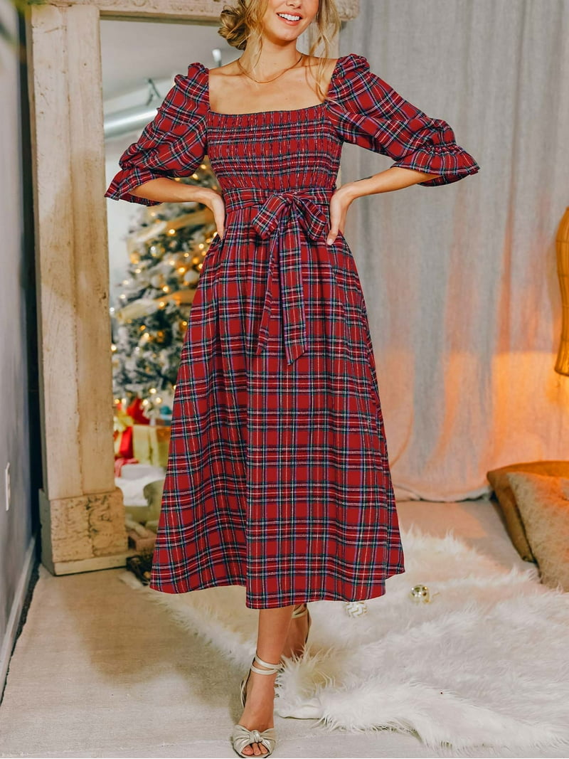 green emerald velvet dress Gothic Plaid Dress with Ruffled Lace Hemline / Female Short Dresses with Detachable Sleeves main image 1