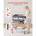 thumbnail image 4 of EGBHDSFT Foldable Baby Changing Station Dark Gray with Wheels & Basket, 4 of 12