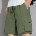 thumbnail image 6 of Up to 65% off Xunlbb Men's Cargo Shorts with Pockets Men's Summer Casual Solid Color Portable Fashion Pockets Drawstring Elastic Waist Zipper Comfortable Shorts Cargo Pant Gift for Him, M-4XL, 6 of 8