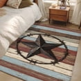 thumbnail image 4 of Western Texas Star Vintage Area Rugs 3'x5', Small Throw Rugs for Living Room Bedroom, Country Farmhouse Star Wooden Brown Indoor Outdoor Rug Non-Slip Low Pile Carpet Runner Reversible Floor Mats, 4 of 8