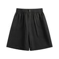 thumbnail image 1 of pstuiky Abreviatura para hombres, Pantalones cortos de playa holgados para hombre, de color liso, informales, a la moda, con bolsillos, botones y cremallera Pantalones cortos de entrenamiento, 1 of 5