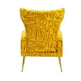 thumbnail image 4 of Modern Accent Chair with Metal Legs Armchair, Single Sofa Couch Velvet Fabric Chair Club Chair for Home Office Study Living Room Vanity Bedroom(Yellow), 4 of 8