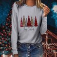 thumbnail image 2 of Christmas Long Sleeve Shirts for Women Funny Xmas Gifts Christmas Tree Print Sweatshirt Holiday Graphic Shirts Blouse Womens Clothing Cheap, 2 of 6