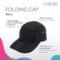 thumbnail image 2 of FITKICKS Folding Cap Comfortable Adjustable Ball Cap UPF 50+ Sun Cap, Black (Unisex), 2 of 7