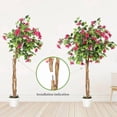 thumbnail image 3 of Qinaqin Artificial Bougainvillea Tree A 4FT Alto Potted Fake con Madera Trunk y Rosa Flowers para Indoor Outdoor Use, 3 of 5