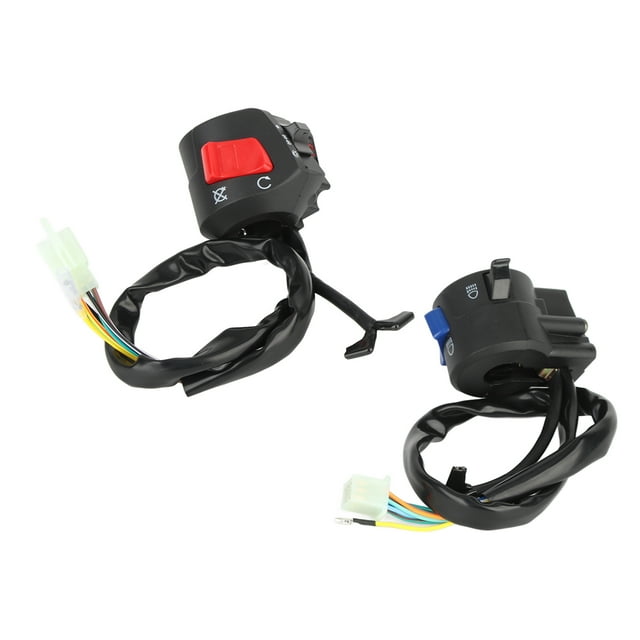 Interruptor de Manillar de Motocicleta, 1 Par de Interruptor de Montaje en Manillar Izquierdo y Derecho de 7/8 Pulgadas para Motocicleta Con Bocina Y Control de Encendido