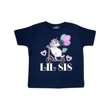 

Inktastic Lil Sis Unicorn Sister Announcement Gift Toddler Toddler Girl T-Shirt