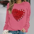 thumbnail image 2 of Dgankt Valentine's Day Shirts for Women Round Neck Long Sleeve Shirts Casual Loose Womens Tops,Sizes S-5XL, 2 of 5