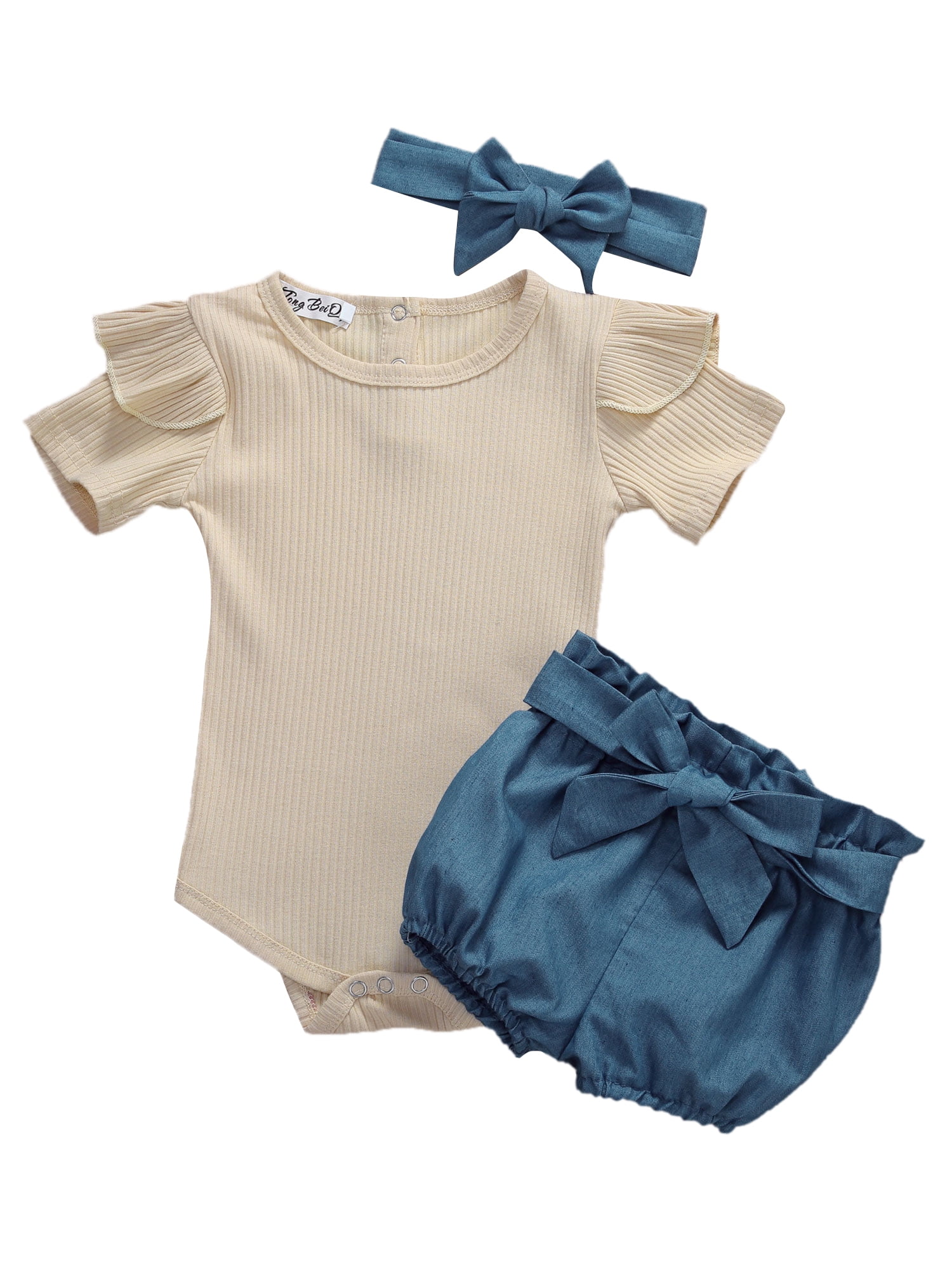 Baby Bonnet and Bloomer Set Reversible in Yellow and Gray