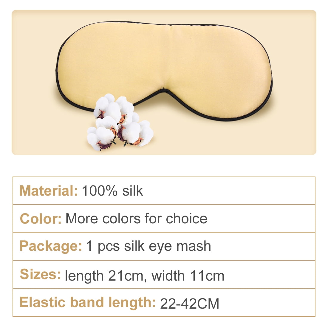Travel Soft Silk Eye Mask Sleep Shade Cover Blindfold Light Yellow