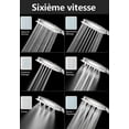 thumbnail image 3 of Square High Pressure Shower Head Universal Adjustable Replacement Powerful Shower Head, 6 Modes Bathroom Shower Hand Shower, Chrome, 3 of 5