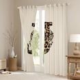 thumbnail image 3 of Erosebridal Vintage Leopard Print Bow Tie Black Out Curtains For Girls Boys,Adults Personalized Initial J Curtains Pack of 2 (42x63 Each), 3 of 6