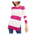 thumbnail image 2 of MAISON JULES Womens Burgundy Color Block Long Sleeve Jewel Neck T-Shirt XXL, 2 of 6