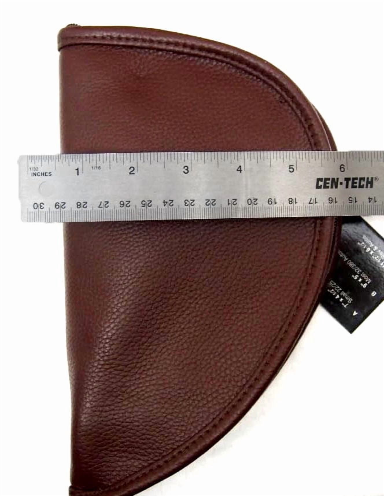 outROAR Gear Pistol Soft Case Leather Gun Rug Handgun Storage for Hunting Shooting Range Sports, Small, Brown