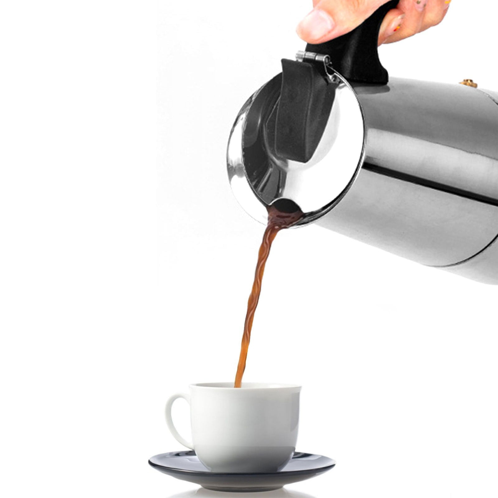 Adzgya Glass&Bottle Stainless Steel Stovetop Coffee Maker Pot For Induction Electric Ceramic Stove