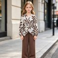 thumbnail image 2 of KPOPLK Toddler Baby Girl Clothes Fall Winter Outfits 1T 2T 3T 4T Ruffle Sleeve Crew Neck Sweatshirts Flare Pants Set 12Months-4 Year Size 11-12 Years, 2 of 9
