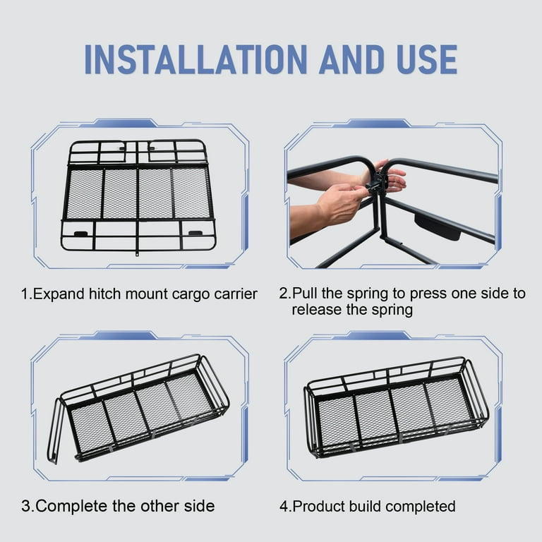 Hitch mount outlet cargo basket