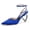 royal blue, variant on Women's thick-soled wedge-heeled sandals with hemp bottom, chain link, raffia weaving strap, one-step slip-on, summer casual shoes, thick-soled slippers