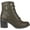 Dark Brown/Fabric, variant on White Mountain Womens Dorian Faux Leather Block Heel Ankle Boots