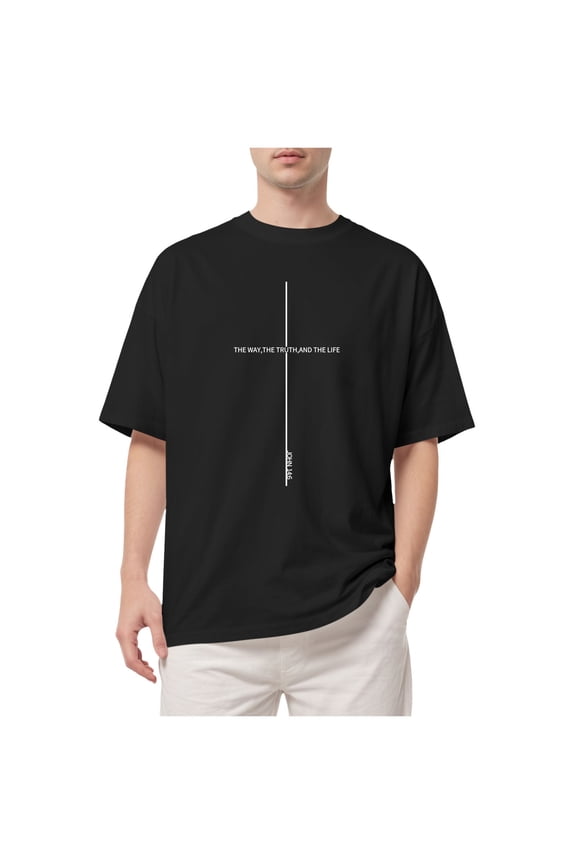 Jesus Shirts for Men Oversized Tshirts for Men God Faith Religious Tshirt, Black M