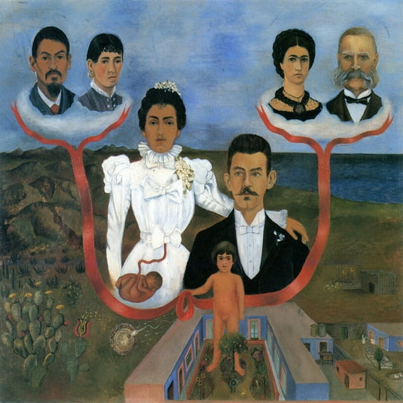 "Frida Kahlo - My Grandparents, My Parents, And I - CANVAS or PRINT WALL ART"
