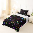 thumbnail image 5 of Manfei Glowing Gradient Stars Twin Sheets,Sprinkle Print Bedding,Black,3-Piece,1 Flat Sheet,1 Fitted Sheet and 1 Pillowcase, 5 of 6