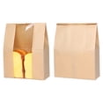 thumbnail image 1 of Bolsas de papel para pan, bolsa de pan de papel Kraft con ventana para galletas, golosinas de pan, 1 of 7