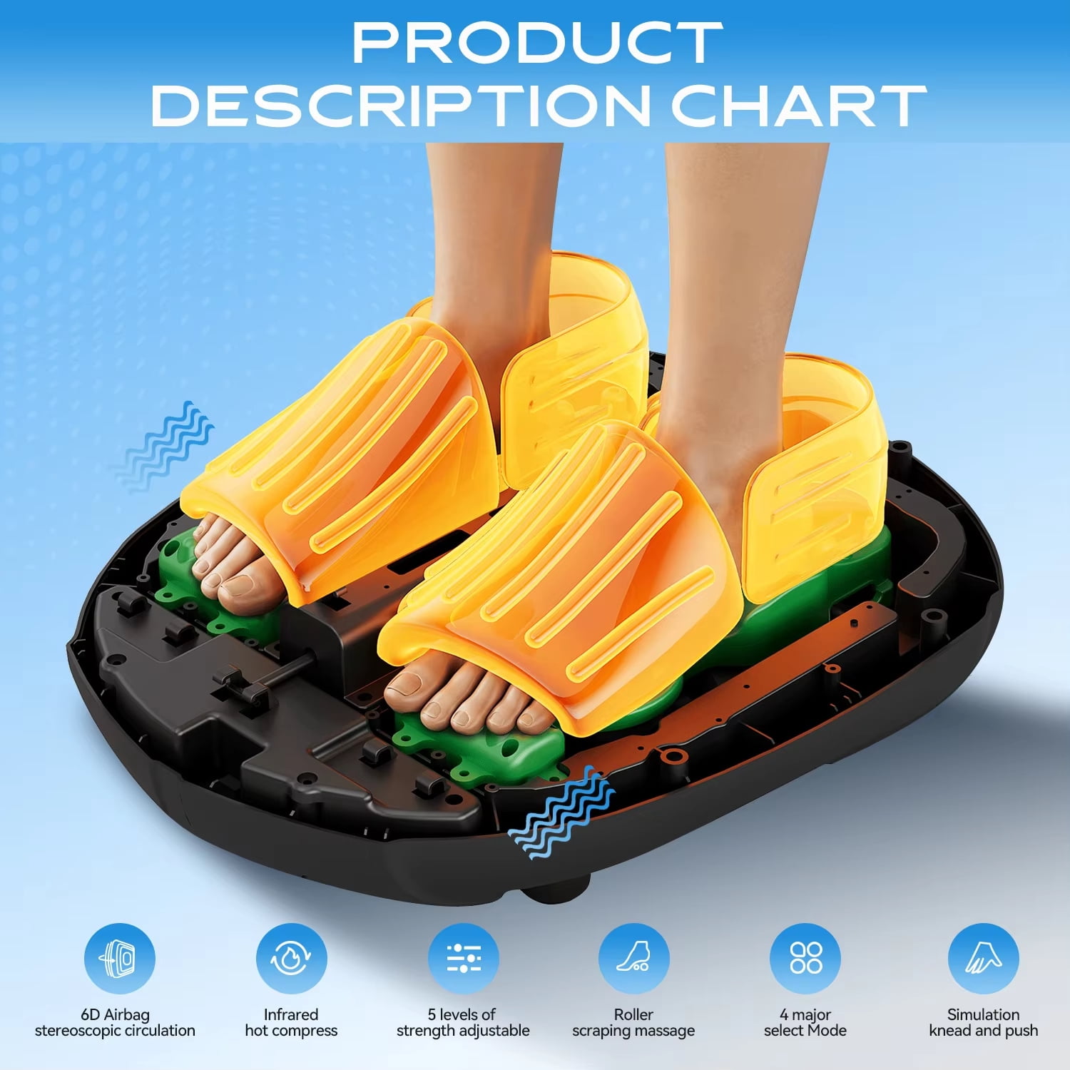 Electric Foot Massager Machine, Shiatsu Kneading Vibration Roller, 10 Speed with Remote & Display, Timer, gray