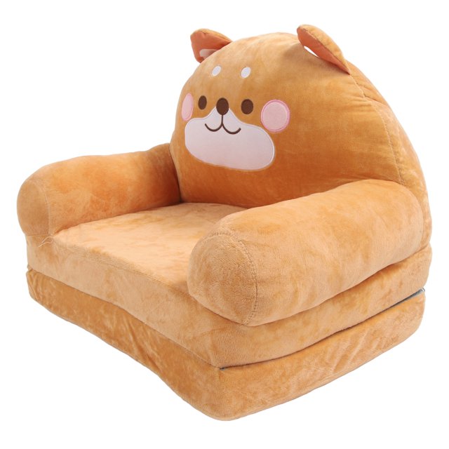Bunny Kids Couch Fold Out Soft Toddler Chairs, Cute Cartoon Design Foldable Portable Multifunctional Use for Reading Watching TV