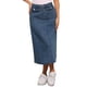 thumbnail image 1 of Faldas de mezclilla para mujer Inspire Chic, de cintura alta, en línea A, faldas de jean casuales con bolsillos, azul vintage XL, 1 of 6