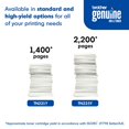 thumbnail image 3 of Brother Genuine TN225Y High-Yield Yellow Toner Cartridge, 3 of 8