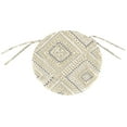 thumbnail image 4 of Jordan Manufacturing 15" Joli Scorn Beige Ikat Round Outdoor Bistro Chair Seat Cushion with Ties (2 Pack), 4 of 11