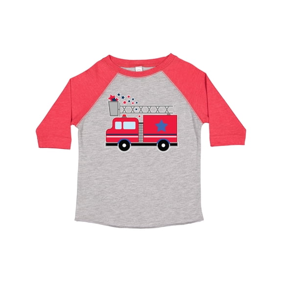 Inktastic 4th of July Firetruck with Red and Blue Stars Boys or Girls Toddler T-Shirt