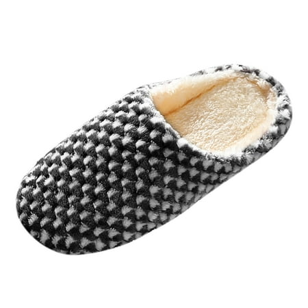 

Wijhcboe House Slippers For Women Men Polka Dot Indoor Slippers Fuzzy Outdoor Casual Flat Plus Size Cotton Slippers 2024 Fall Winter New Non Home Slippers C Size 8.5