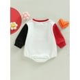 thumbnail image 4 of Faithtur Bébé Garçons Filles Tombent Romper, Manches Longues Col Rond Lettre Impression Contraste Couleur Body, 4 of 8