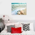 thumbnail image 4 of JRXY  – Coastal Wall Art Seascape Giclee Canvas Prints Seashell Starfish on Beach Landscape Pictures Paintings for Bathroom Kitchen Decoration - Ready to Hang 20x16in, 4 of 4