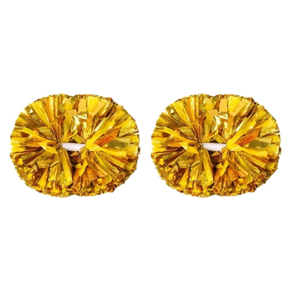 2 piezas de pompones de animadoras, pompones de animadoras para niñas y mujeres, pompones de animadoras, pompones de equipo de animadoras para Oro