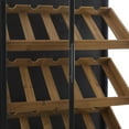 thumbnail image 4 of DecMode 24" x 67" Black Wood 15 Bottle Standing Wine Rack with Wine Glass Holders and Wood Accents, 1-Piece, 4 of 9
