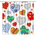 thumbnail image 2 of Valentine''s Day Shower Curtain Colorful Heart Boho Floral Romantic Sweet Love for Lover Couple Creative Bathroom Decor Fabric Curtain with Hooks, 2 of 2