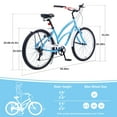 thumbnail image 5 of Aukfa 26" Cruiser Bike 7 Speed Bicycle for Men Women, Lake Blue, 5 of 7