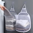 thumbnail image 3 of Cesta colgante gris para la ropa sucia, cesta de malla plegable, cesta de tela sucia con asa de transporte, cestas de malla para puerta, cesta de tela maga, 3 of 5