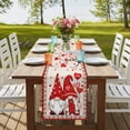 thumbnail image 4 of Table Runners 72 Inches Long Dress Scarves, Valentine's Day Farmhouse Kitchen Table Runner, Coffee Tablerunners, Red Gnomes Love Balloon Rose Trees 14x72 Inch, 4 of 9