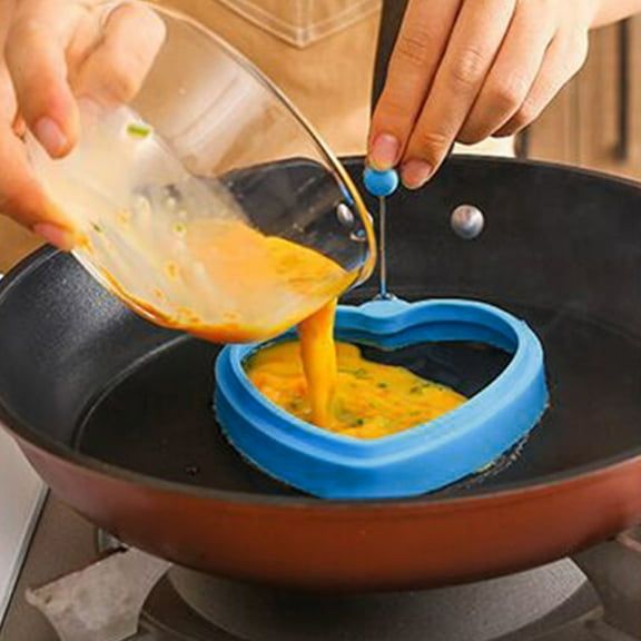 WXLCISI Heart Shaped Pancake Holiday Breakfast Tools Star Egg Frying Silicone For Frying Eggs Making Festive Pancakes For Holiday Breakfasts Themed Celebrations Valentine's Day