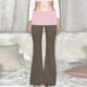 thumbnail image 1 of MKLEKYY Ropa deportiva mujer Pantalones de lino para mujer con bolsillos, cintura alta, cómodos pantalones casuales blancos, pantalones sueltos ligeros, 1 of 4