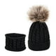 thumbnail image 5 of Sombrero de pompones para niños y niñas Multicolor Gorras con Bufanda y Gorros de Punto Sombreros de Invierno para Bebé o en - Negro Magideal Sombrero de pompones para niños y niñas, 5 of 7