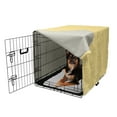 thumbnail image 2 of Geometric Dog Crate Cover, Modern Design with Triangle Square Shapes Made with Stripes Art Print, Easy to Use Pet Kennel Cover for Medium Large Dogs, 35" x 23" x 27", Marigold and White, by Ambesonne, 2 of 6