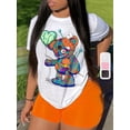 thumbnail image 1 of Vibrant Colorful Bear Print Crew Neck T-Shirt - Soft, Breathable, Short Sleeve, Casual, Spring & Summer Essential - Womens Relaxed Fit Clothing for Everyday Wear, 1 of 6