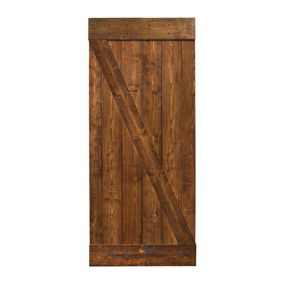 36 in. x 84 in. Walnut Stain Knotty Pine Sliding Interior Barn Door Slab